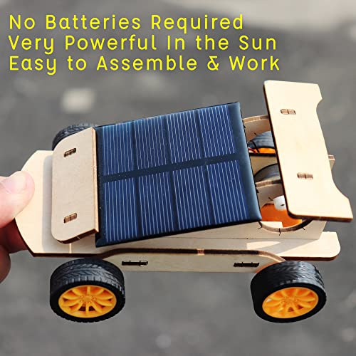 2 in 1 Science Experiment Kits for Kids,STEM Projects DIY Building Remote Control Solar Car Model Kit,3D Puzzles Wooden Motor Set,Assemble Gift Toys SCAEMO