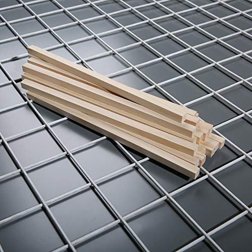 30 PCS 1/4 ×12 inch Wooden Square Dowel Rod, Small Hardwood Unfinished Wood Squrae Basswood Sticks for Crafts DIY Projects (30 Count) Qj-solar