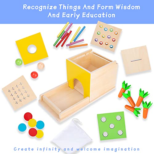 Adena Montessori 5 in 1 Object Permanence Box Toddler Play Kit Toys for 1 Year Old Babies 6-12 Months 2 Year Old Adena Montessori