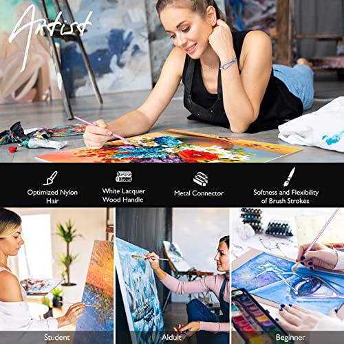 Paint Brushes Set, 60 Pcs Paint Brushes for Acrylic Painting, Oil Watercolor Acrylic Paint Brush, Artist Paintbrushes for Body Face Rock Canvas, Kids Artstorys