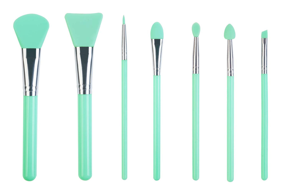 LORMAY 7 Pcs Silicone Brush applicator kit for UV Resin Epoxy Art Crafting and Cream Makeup Products (Mint Green) LORMAY