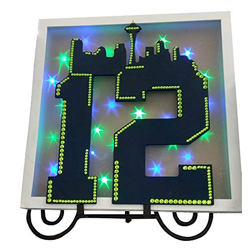 12 with Seattle Skyline Unfinished Wood Sports Theme Home Decor Everyday Door Hanger MDF Shape Canvas Style 1 Diverse Woodworking