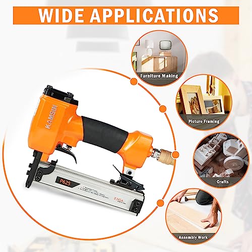 P625 23 Gauge Pneumatic Pin Nailer Accepts 3/8" to 1" Pin Nails, Headless Pinner/Pin Nail Gun for Cabinet, Windows, Doors, and Woodworking KIMSING