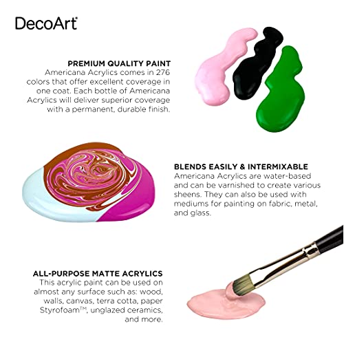 Americana Matte Finish Acrylic Paint Primary Sample Pack DecoArt