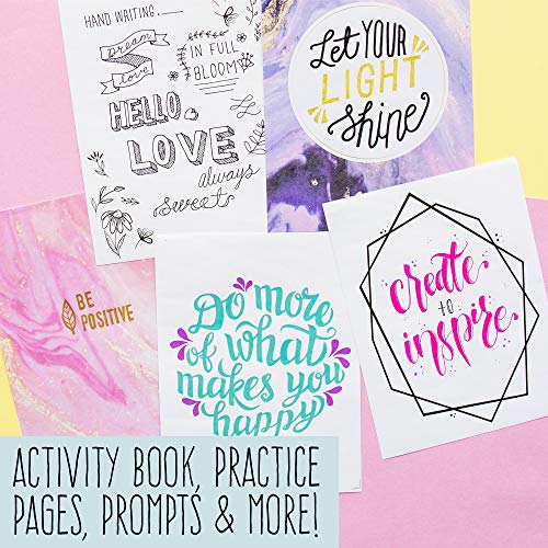 STMT DIY Make Your Mark Hand Lettering Set, Step-by-Step Beginner Modern Calligraphy Hardcover Workbook, Includes Practice Sheets, Stencils, Flexible STMT