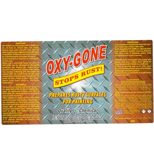 Quality Chemical Oxy-Gone Rust Remover and Metal Treatment / Rust Repair / Prepares surfaces for painting / 1 gallon (128 oz.) Quality Chemical