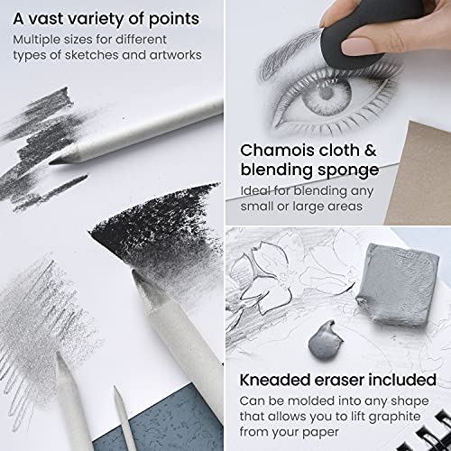 Arteza Drawing Kit for Adults, Set of 35 Sketching Tools and Detailing Accessories, Art Supplies for Professional, Student, and Hobbyist Drawing ARTEZA