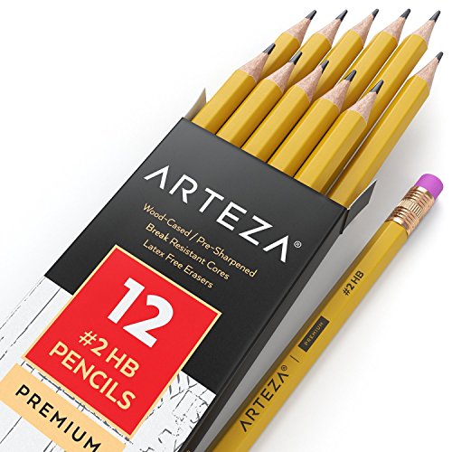 ARTEZA HB Pencils #2, Pack of 48, Wood-Cased Graphite Pencils in Bulk, Pre-Sharpened, with Latex-Free Erasers, Office & Back to School Supplies for - WoodArtSupply