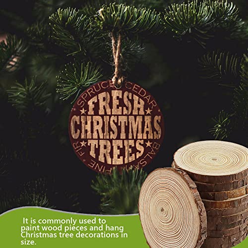 FSWCCK 24 PCS Wood Slices Bulk, 4-4.7 Inch Unfinished Natural with Tree Barks Rustic Wedding Centerpiece Disc, Craft Wood Pieces for Circles Craft FSWCCK