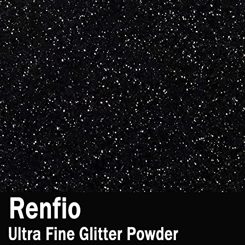 Renfio Ultra Fine Glitter Powder Metallic Resin Glitter 1.75 Oz (50g) PET Flakes Crafts Sequins 1/128" 0.008" 0.2mm Epoxy Chips Flakes for Tumblers Renfio