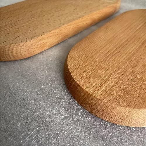 Mini Serving Tray for Jewellery Key Coin Set of 2, Oval Wood Natural Dessert Cup Tray, Small Wooden Cheese Plate, Tableware Decorative Tray BWRMHME