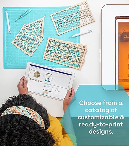 Glowforge Aura Craft Laser Cutter - Just a click to print gifts, cards, decor, & more. Hundreds of materials like wood, acrylic, even chocolate. Glowforge