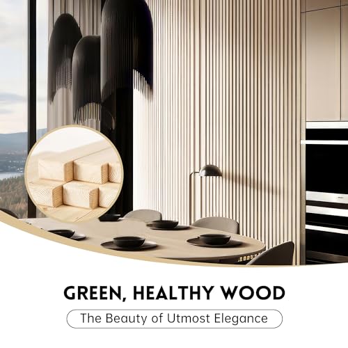 Ritollo Wood Panels for Wall and Ceiling, 94.5"ร11" Wall Panels for Interior Wall Decor, 3D Wood Slat Wall Panel/Fluted Sound Absorbing Panel - Oak 2 RITOLLO