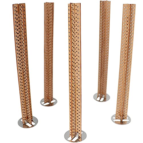 BUENNUS 10 Set Wooden Candle Wicks Crackle Natural Cross Wood Wicks for Candle Making 5.1x0.5inch Hollow Wooden Wick with Metal Base Stand for Soy BUENNUS