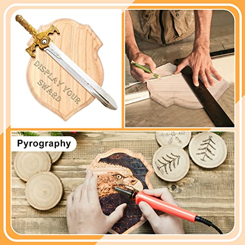 3 Pieces Unfinished Wood Plaque 9 x 12 Inch Wooden Shield Plaque Wood Sign for Crafts Carving Crafting, Wood Planks Wood Boards for Burning Projects Yookeer