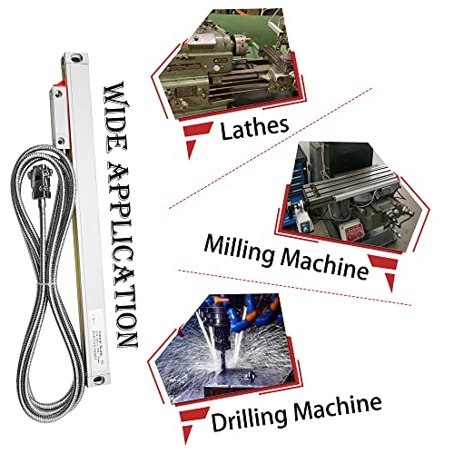 IP55 Linear Scale Encoder 5um 420mm (16") Travel Length for Lathe Machine Milling Machine DRO Tools Baykunl