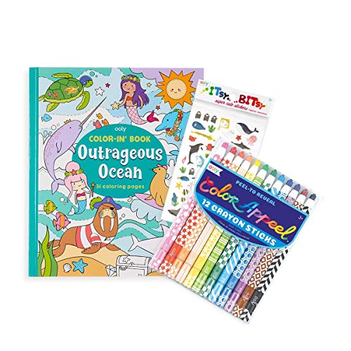 OOLY, Outrageous Ocean Appeel, Color-in' Book for Kids Ooly