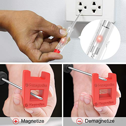 XOOL Magnetic Screwdriver Set 18 PCS, Professional Cushion Grip 9 Phillips and 7 Flat Head Tips Screwdriver Non-Slip for Repair Home Improvement XOOL