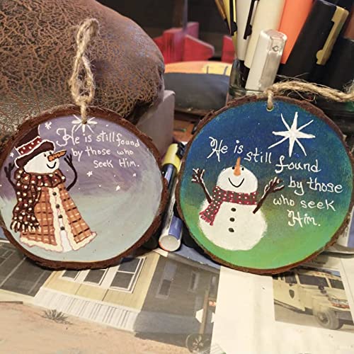 ZOENHOU 40 PCS 3.5-4 Inch Natural Wood Slices, 2/5 Inch Thickness Unfinished Wood Kit Wooden Circles Crafts with Bark for DIY, Arts, Centerpieces, ZOENHOU