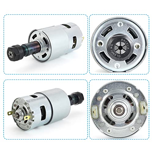 RATTMMOTOR DC Motor CNC 775 Spindle Motor 100W 12-24VDC 20000RMP + ER11 Collet for DIY Mini CNC Router 3018 3018Pro 3018Pro-Max 3018Pro-N 1610 RATTMMOTOR