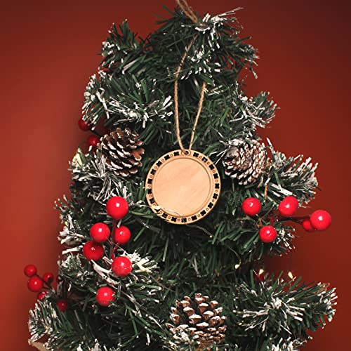 CBCMY 20 Pcs 2.16 inches Natural Wood Slices Craft Unfinished Wood kit Predrilled with Hole Wooden Circles for DIY Crafts Wedding Decorations CBCMY