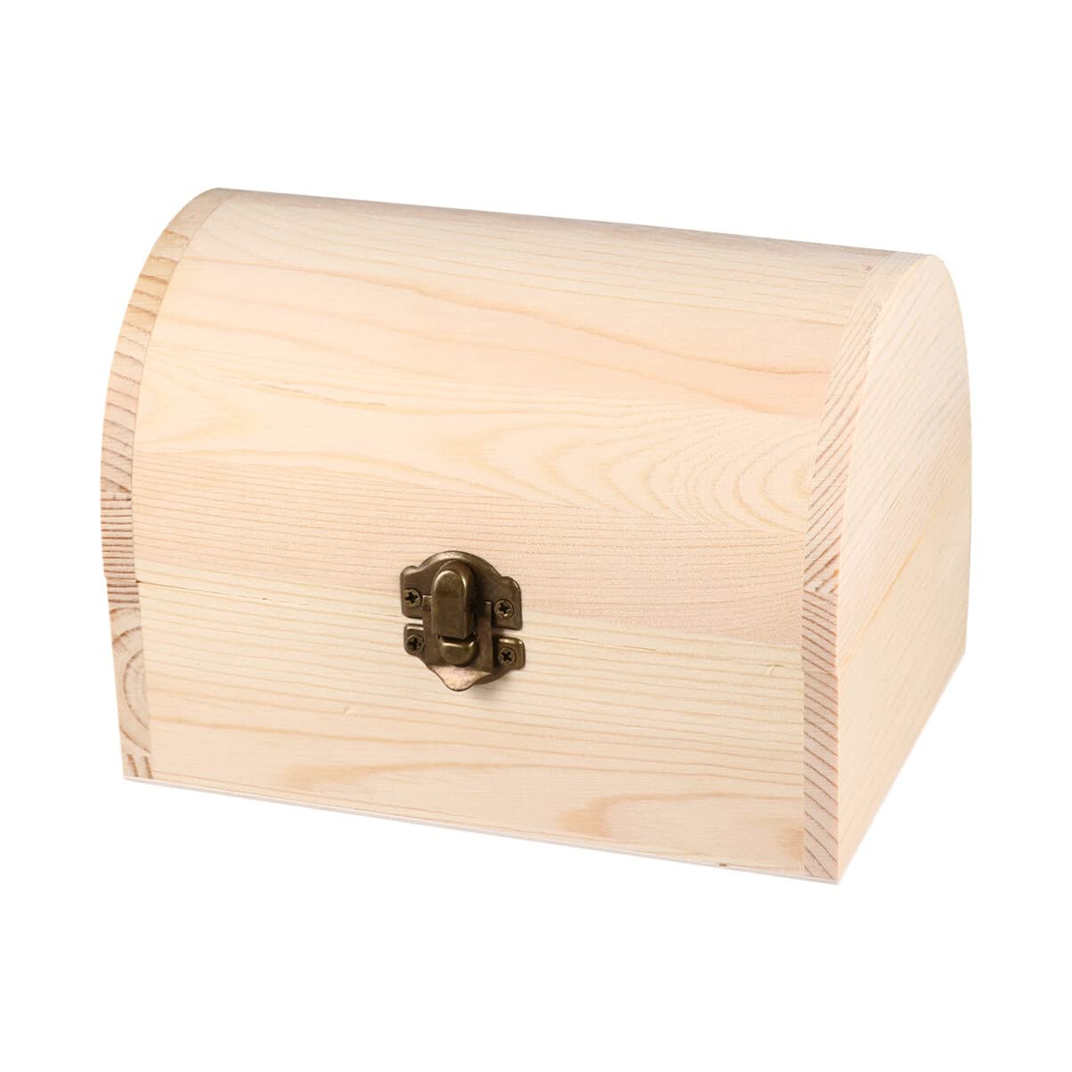 Healifty Treasure Chest 6 Pcs Unfinished Wooden Box - with Hinged Lid -Wood Treasure Boxes -Keepsake Box -Rustic Wood Gift Boxes for DIY Crafts Arts Healifty