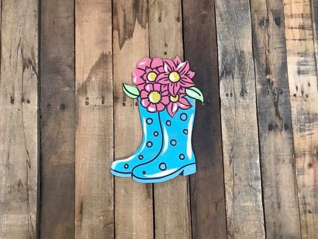 Boots with Flowers Shape, Unfinished Wood Craft, Build-A-Cross Build-A-Cross
