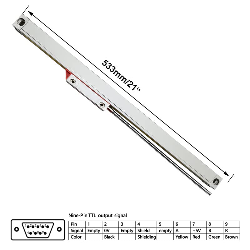 IP55 Linear Scale Encoder 5um 420mm (16") Travel Length for Lathe Machine Milling Machine DRO Tools Baykunl