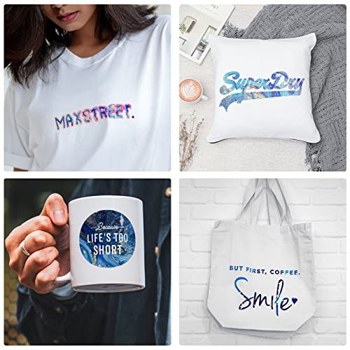 12pcs Infusible Transfer Ink Sheets, 12 x 10 Inch Marble Printable Sublimation Paper Infusable Heat Transfer Vinyl for Mug Press T-Shirts Bags HooAMI