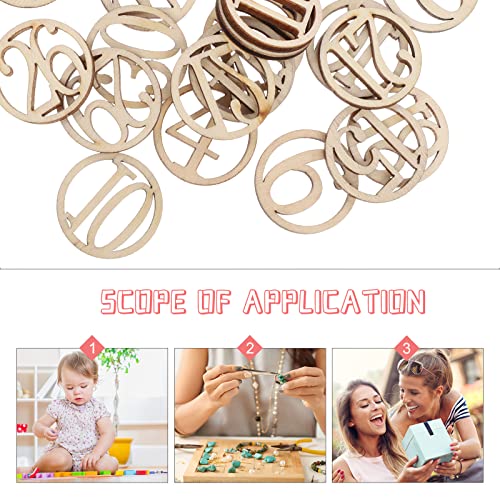 Amosfun 30pcs Calendar Wood Advent Gift Slices Art Log Numbers Craft Cookies-Creative Funny Decor DIY Number Wood Piece Wood Hanging Prop Wood Piece Amosfun