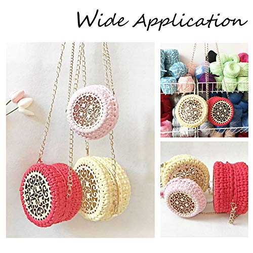 AHANDMAKER 2 pcs Natural Wooden Basket Bottom, 7.8 Inch Rose Circle Blank Hollow Crochet Basket Wood Base for DIY Knitting Bag Bottom Shaper Craft AHANDMAKER