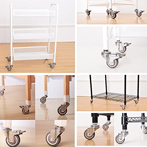 NERILEE 2 Inch Rubber Caster Wheel Set of 4(2 with Brakes & 2 Without) with 5/16" x 1-1/2" (8 x 38mm) Stem Sockets, for Furniture Crib Trolley Dining nerilee