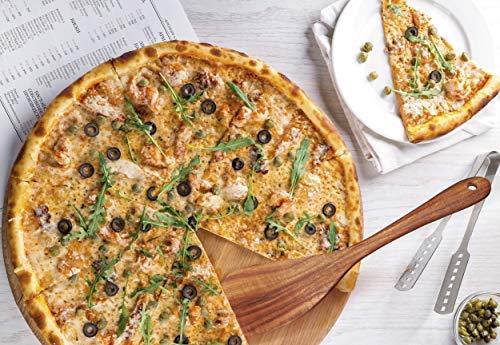 Jilla-hla Wooden Spatula Wooden Turner Acacia Wood,Long Handle Flat Frying Spatula Handmade for Kitchen Cookware (Frying Spatula) Jilla-hla