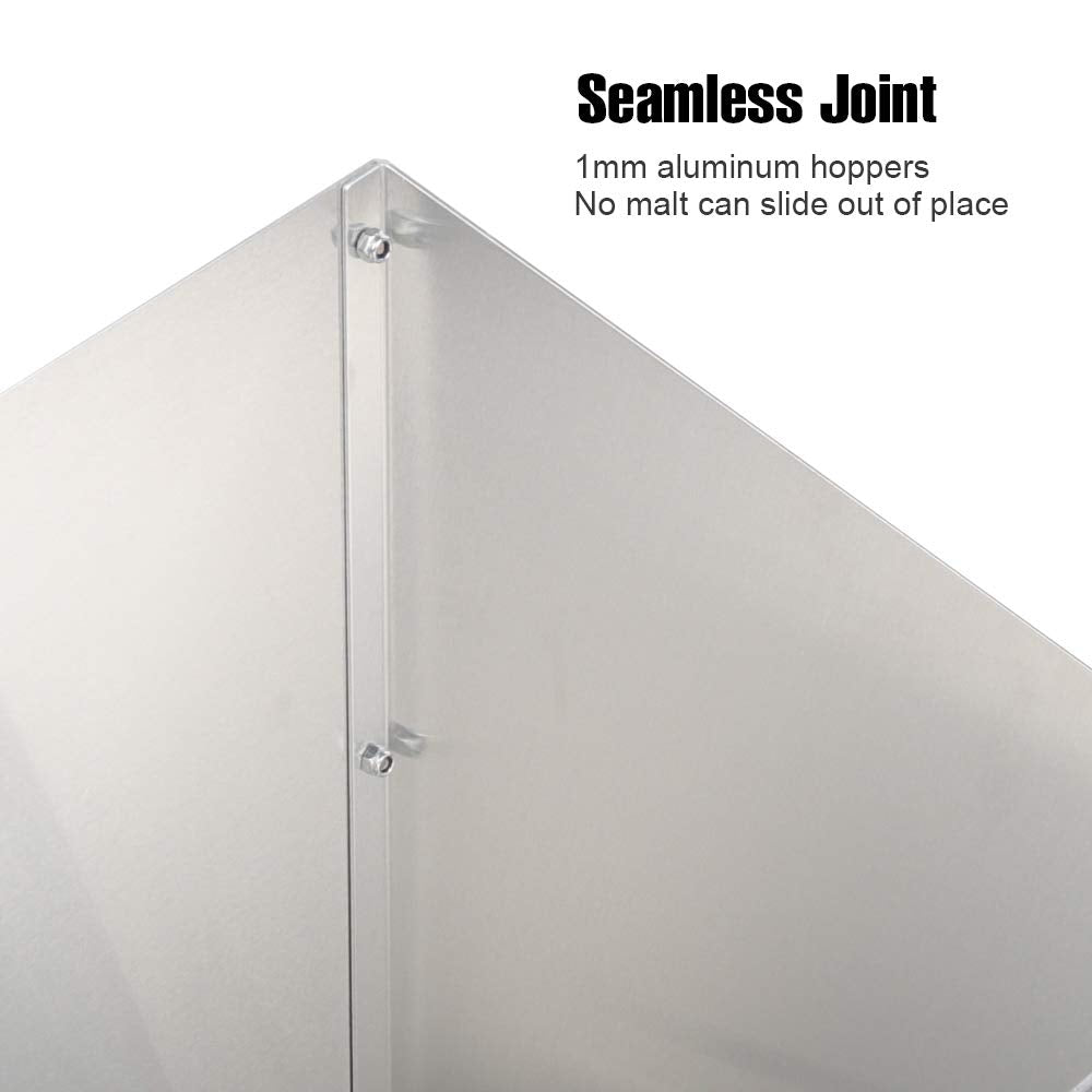 FERRODAY Malt Mill Malted Grain Mill 2 Roller Stainless Steel Malt Crusher Heavy Duty Malt Mill Homebrew Grain Crusher Adjustable Barley Grinder Low Ferroday