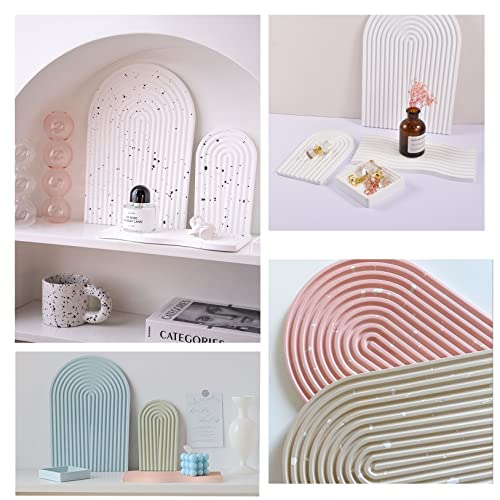 2 Set Tray Silicone Resin Mold Wave Shaped Epoxy Silicone Casting Molds for Cup Fruit Candy Vase Storage Holder Articles Ornaments,3D DIY Making Home Qinlunuho