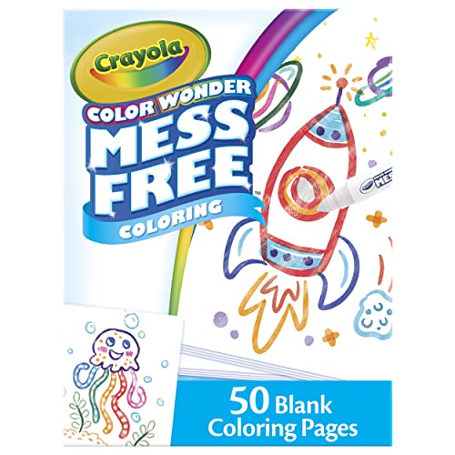 Crayola Color Wonder Mess Free Coloring, Blank Coloring Pages, 50 Count, Printable Page Refill Set Crayola