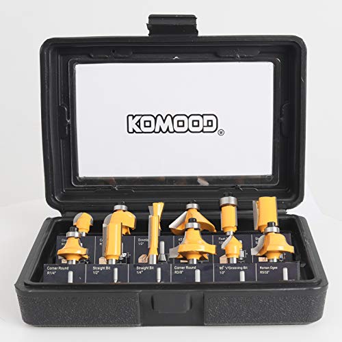 KOWOOD Router Bits Set of 12 Pieces 1/4 Inch Woodwork Tools for Beginners… KOWOOD