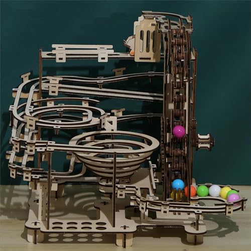 bennama 3D Wooden Puzzles Marble Run Set - Time Traveler Mechanical Model Kits with Motor, Brainteaser and Puzzle for Christmas/Birthday,Gifts for bennama
