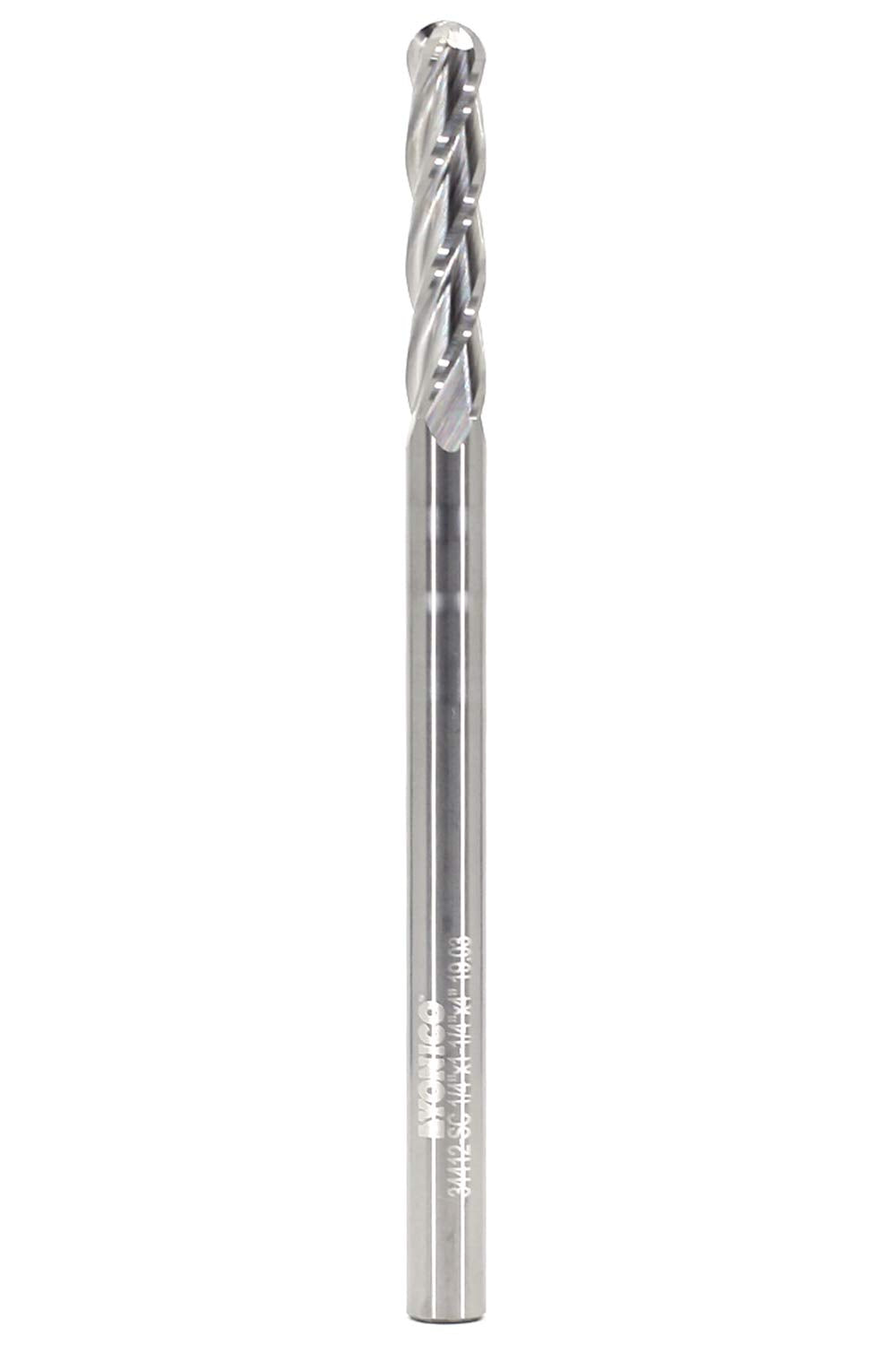 YONICO Carbide Ball Nose End Mill CNC Router Bits 4 Flute Spiral 1/4-Inch Dia. 1/4-Inch Shank 34412-SC Yonico