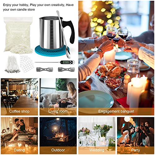 Ohcans Candle Making Kit Supplies, Soy Wax DIY Candle Making for Adults, with 900ml Candle Make Pouring Pot, Candle Wicks, Wicks Sticker, Wicks Ohcans