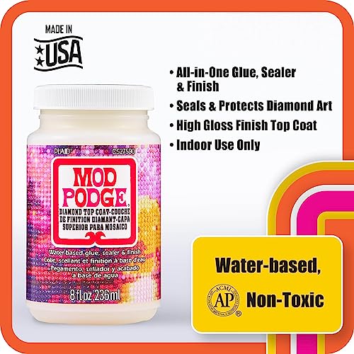 Mod Podge Top Coat, Premium All-in-One Glue, Sealer, and Finish Perfect for Preserving Diamond Puzzle Arts and Crafts Projects, CS27590, Clear Mod Podge