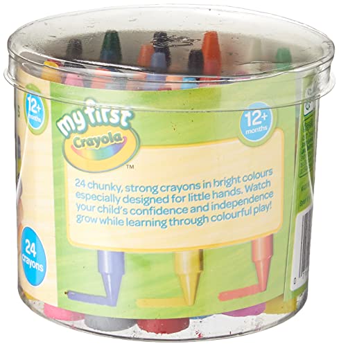 CRAYOLA MyFirst Jumbo Crayons - Assorted Colours (Pack of 24) | Easy-Grip Colouring Crayons Perfect for Toddlers Hands | Ideal for Kids Aged 12+ Crayola