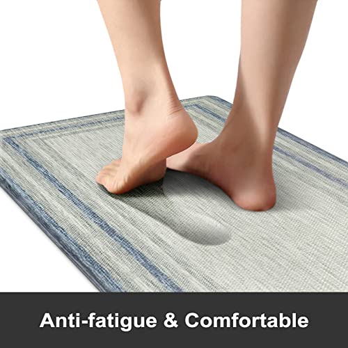 KIMODE Anti Fatigue Kitchen Mat 2PCS,Non-Skid Waterproof Kitchen Rugs,Farmhouse Kitchen Mat for Floor,Cushioned Comfort Foam Standing Mat for KIMODE