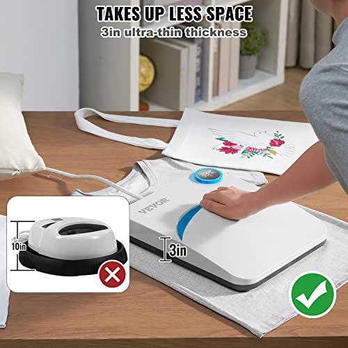 VEVOR Heat Press Machine,10x12inches Portable Shirt Printing Multifunctional Sublimation Transfer Heat Press Machine Teflon Coated, Easy Iron-on VEVOR
