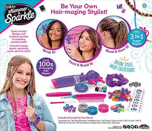 Cra-Z-Art Shimmer ‘n Sparkle Braid Bead and Twist Deluxe Hair Designer Cra-Z-Art