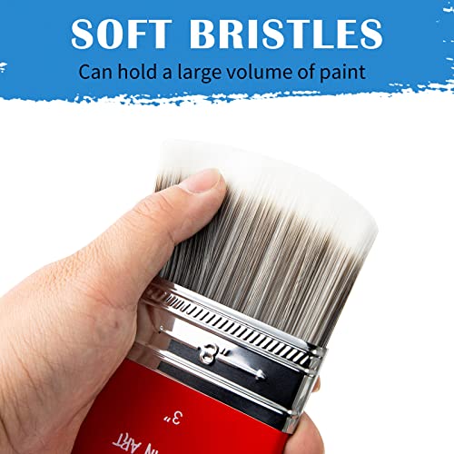 Falling in Art 3PCS Filbert Paddle Paint Brush Set, Scale Brush for Oil and Acrylic Paints(1 Inch,2 Inch,3Inch) Falling in Art