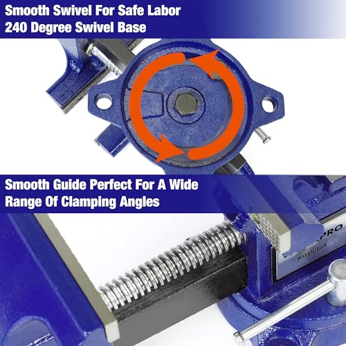 WORKPRO Bench Vise, 4-1/2" Vice for Workbench, Utility Combination Pipe Home Vise, Swivel Base Bench for Woodworking WORKPRO