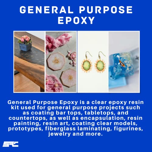 Specialty Resin & Chemical General Purpose Clear Epoxy Resin 2 Gal | Clear 2-Part Epoxy Resin Kit for Tabletops, Countertops, Encapsulation, & More | SPRESIN