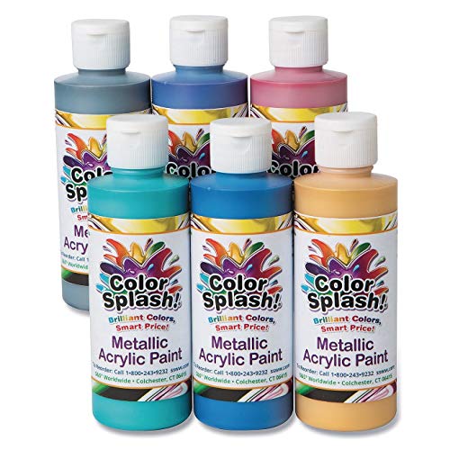 8-oz. Color Splash! Metallic Acrylic Paint Assortment (Set of 6) S&S Worldwide
