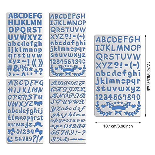 BENECREAT 4PCS 4x7 Inch Metal Engraving Stencils Letter Number Metal Stencils for Wood Carving, Drawings and Woodburning, Engraving and Scrapbooking BENECREAT